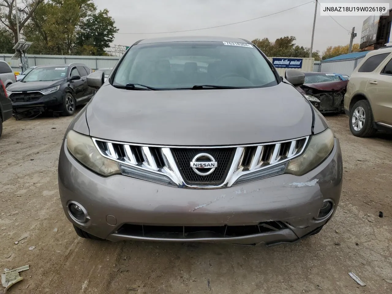 2009 Nissan Murano S VIN: JN8AZ18U19W026189 Lot: 76318304