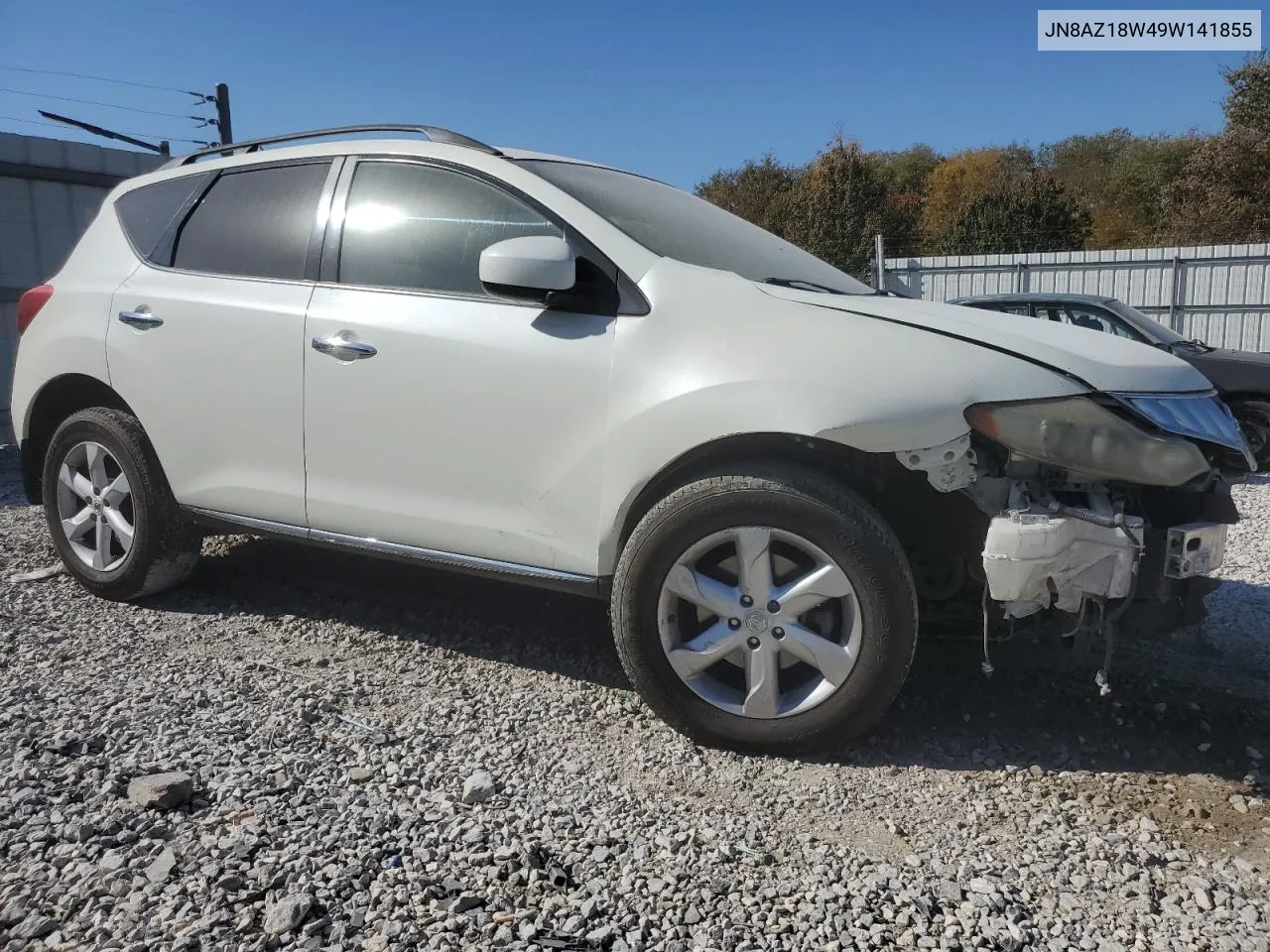 2009 Nissan Murano S VIN: JN8AZ18W49W141855 Lot: 76934004