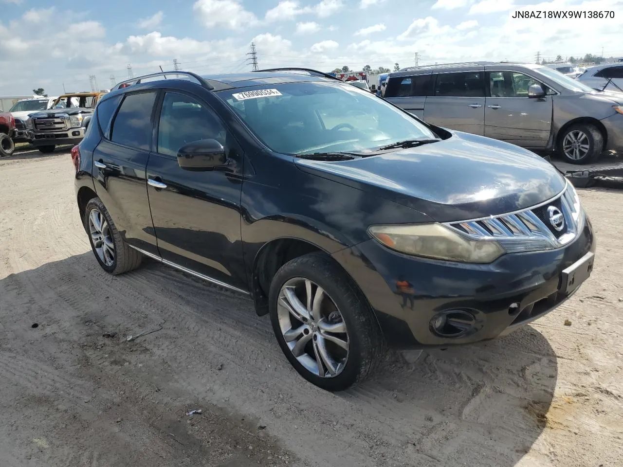 2009 Nissan Murano S VIN: JN8AZ18WX9W138670 Lot: 76990534