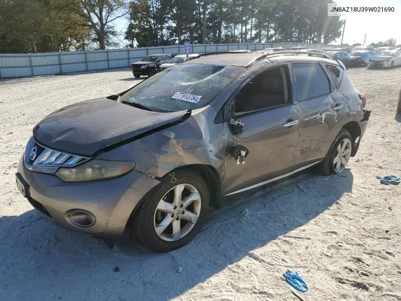 2009 Nissan Murano S VIN: JN8AZ18U39W021690 Lot: 77913754