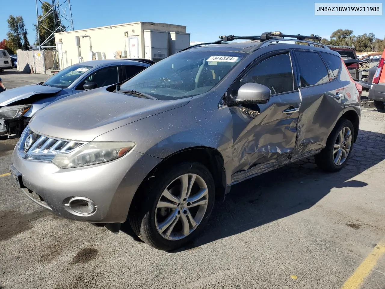 2009 Nissan Murano S VIN: JN8AZ18W19W211988 Lot: 78442604