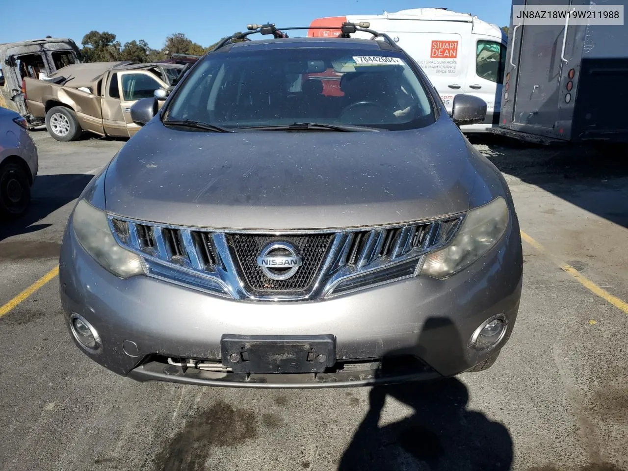 2009 Nissan Murano S VIN: JN8AZ18W19W211988 Lot: 78442604