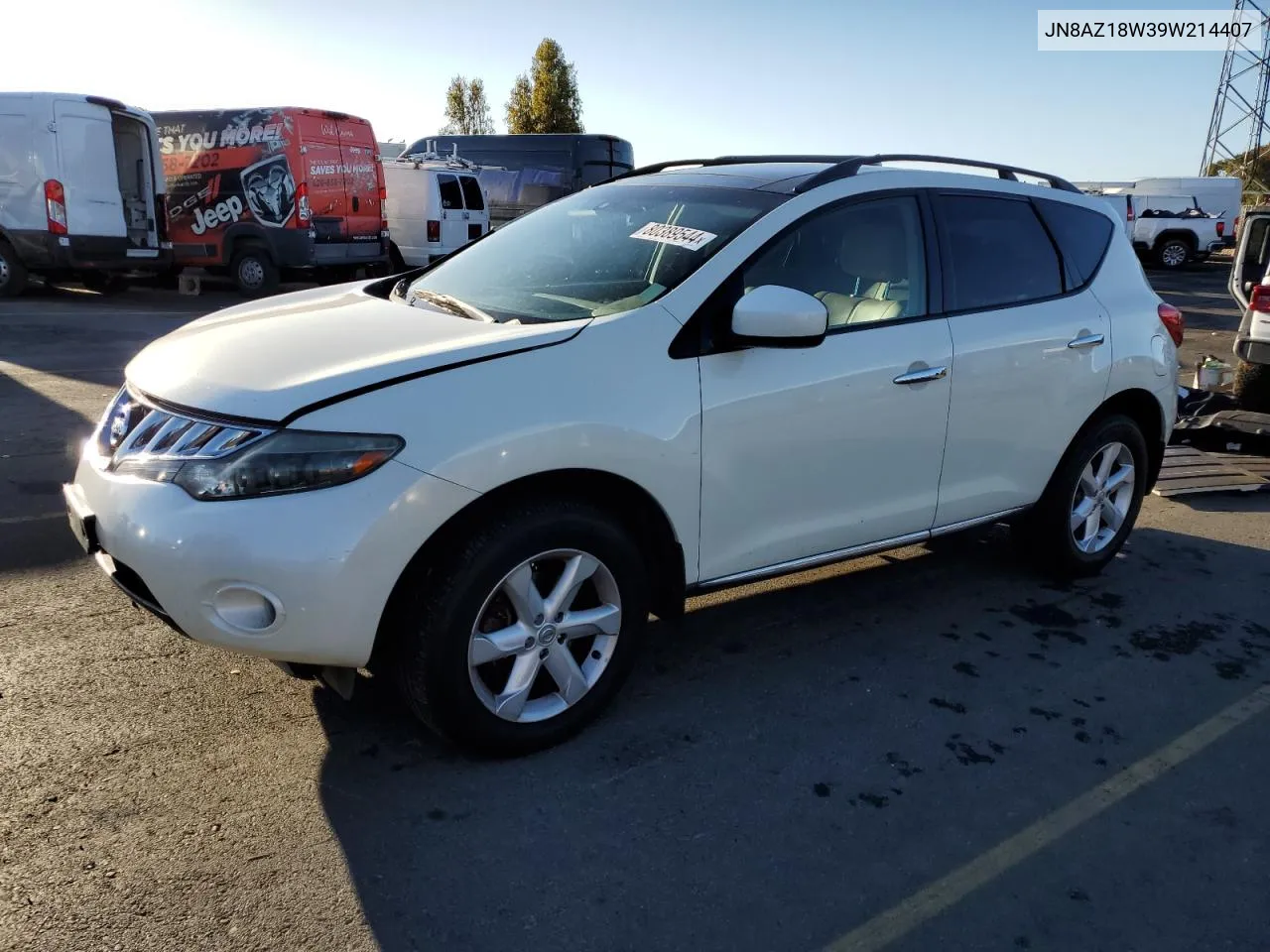 2009 Nissan Murano S VIN: JN8AZ18W39W214407 Lot: 80389544