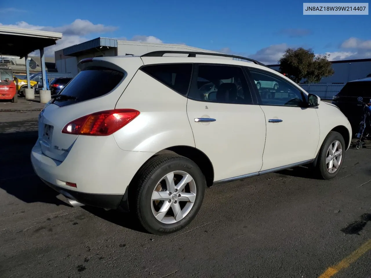 2009 Nissan Murano S VIN: JN8AZ18W39W214407 Lot: 80389544