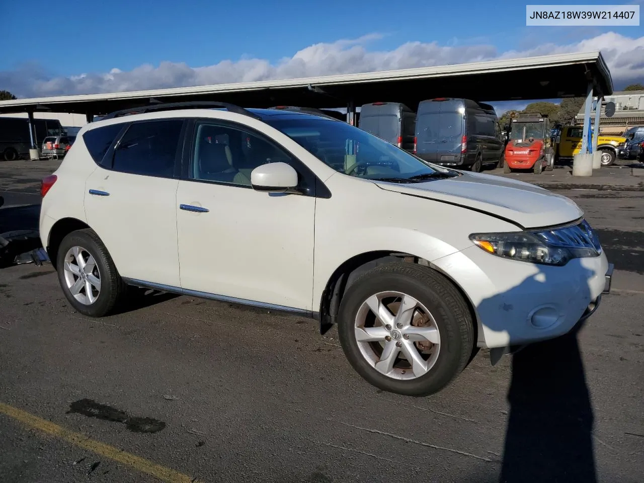 2009 Nissan Murano S VIN: JN8AZ18W39W214407 Lot: 80389544