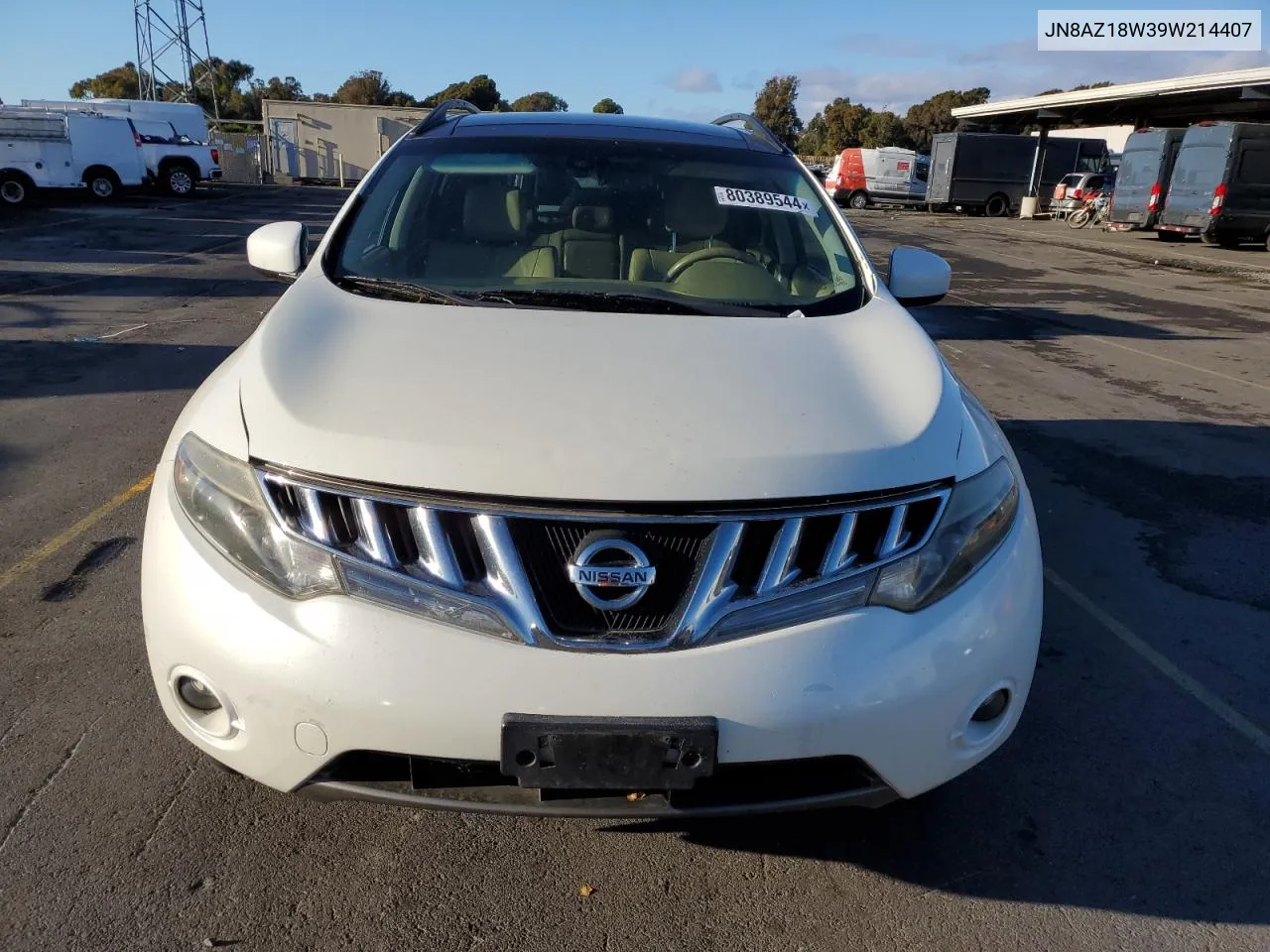 2009 Nissan Murano S VIN: JN8AZ18W39W214407 Lot: 80389544