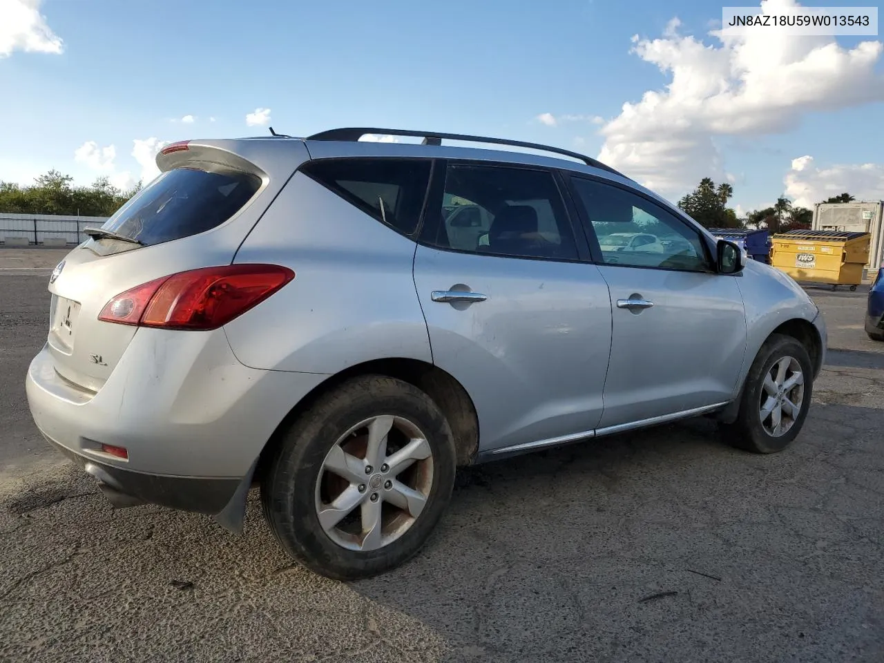 2009 Nissan Murano S VIN: JN8AZ18U59W013543 Lot: 81174254