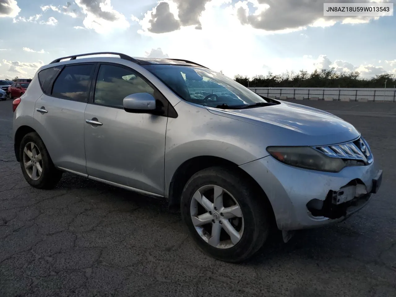 2009 Nissan Murano S VIN: JN8AZ18U59W013543 Lot: 81174254