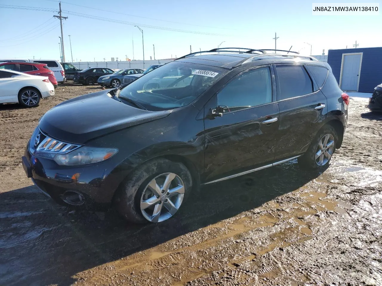 2010 Nissan Murano S VIN: JN8AZ1MW3AW138410 Lot: 38888614