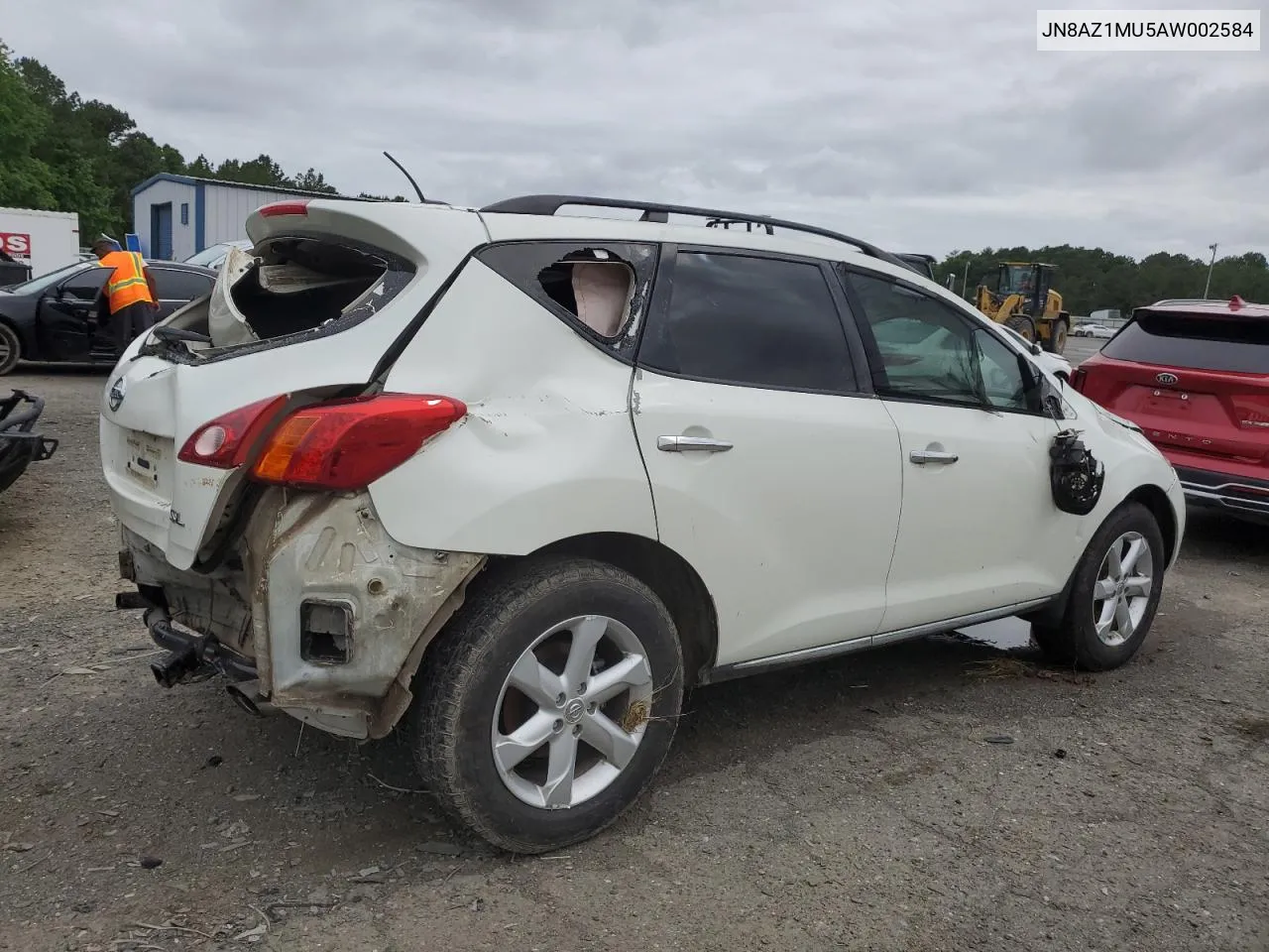 2010 Nissan Murano S VIN: JN8AZ1MU5AW002584 Lot: 53556864