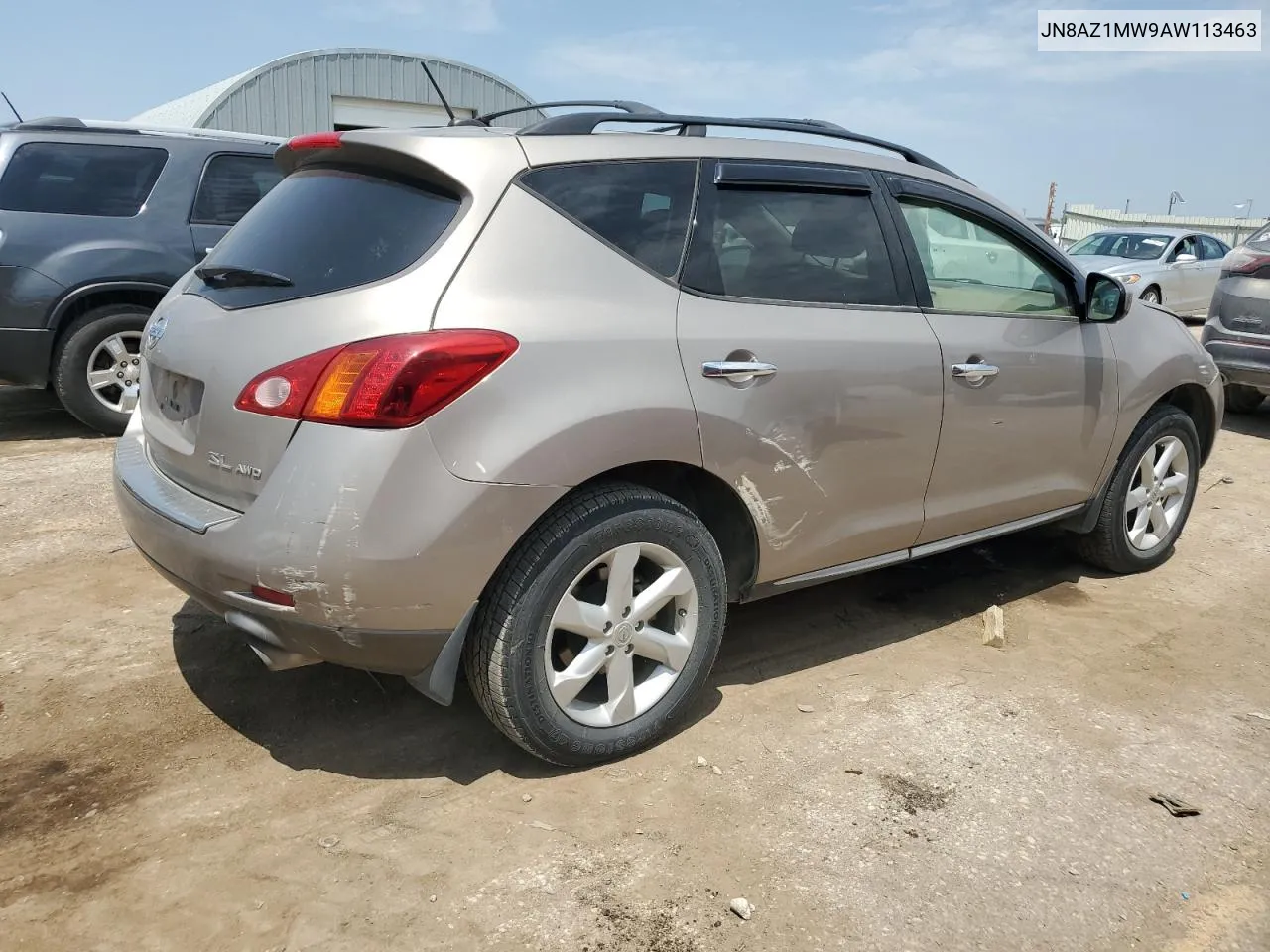 2010 Nissan Murano S VIN: JN8AZ1MW9AW113463 Lot: 62550244