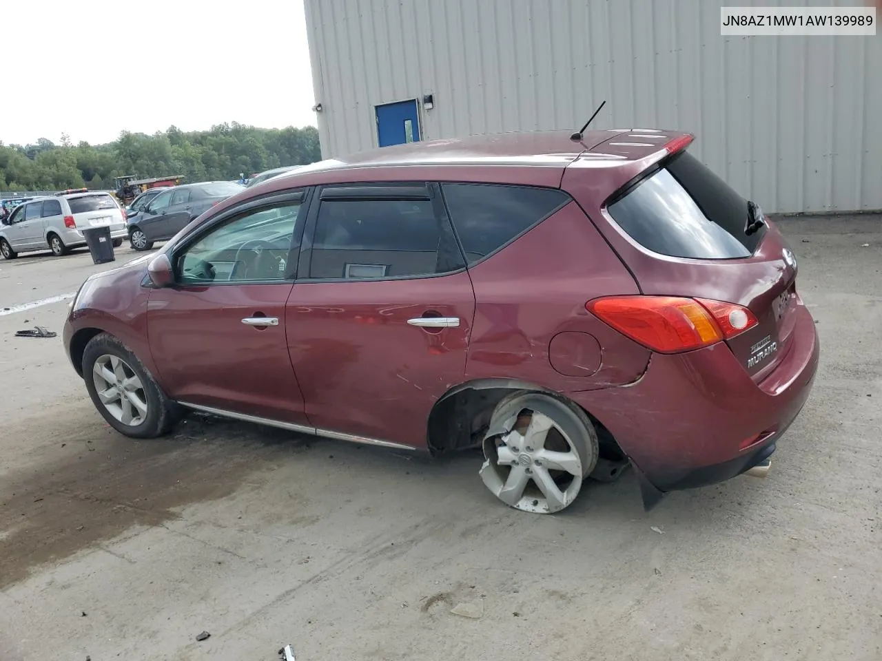 2010 Nissan Murano S VIN: JN8AZ1MW1AW139989 Lot: 63848094