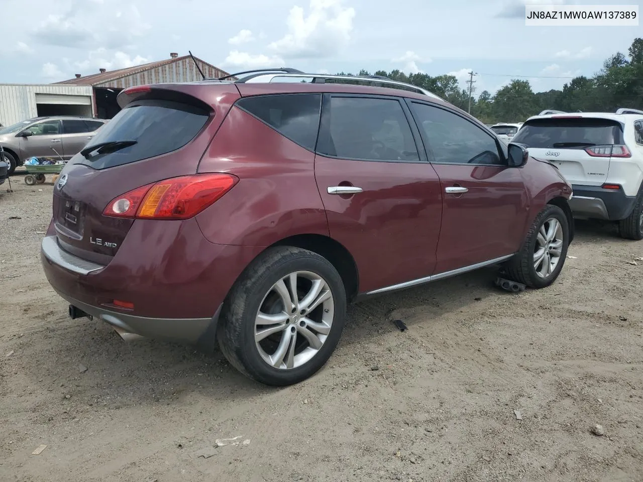 2010 Nissan Murano S VIN: JN8AZ1MW0AW137389 Lot: 65633694