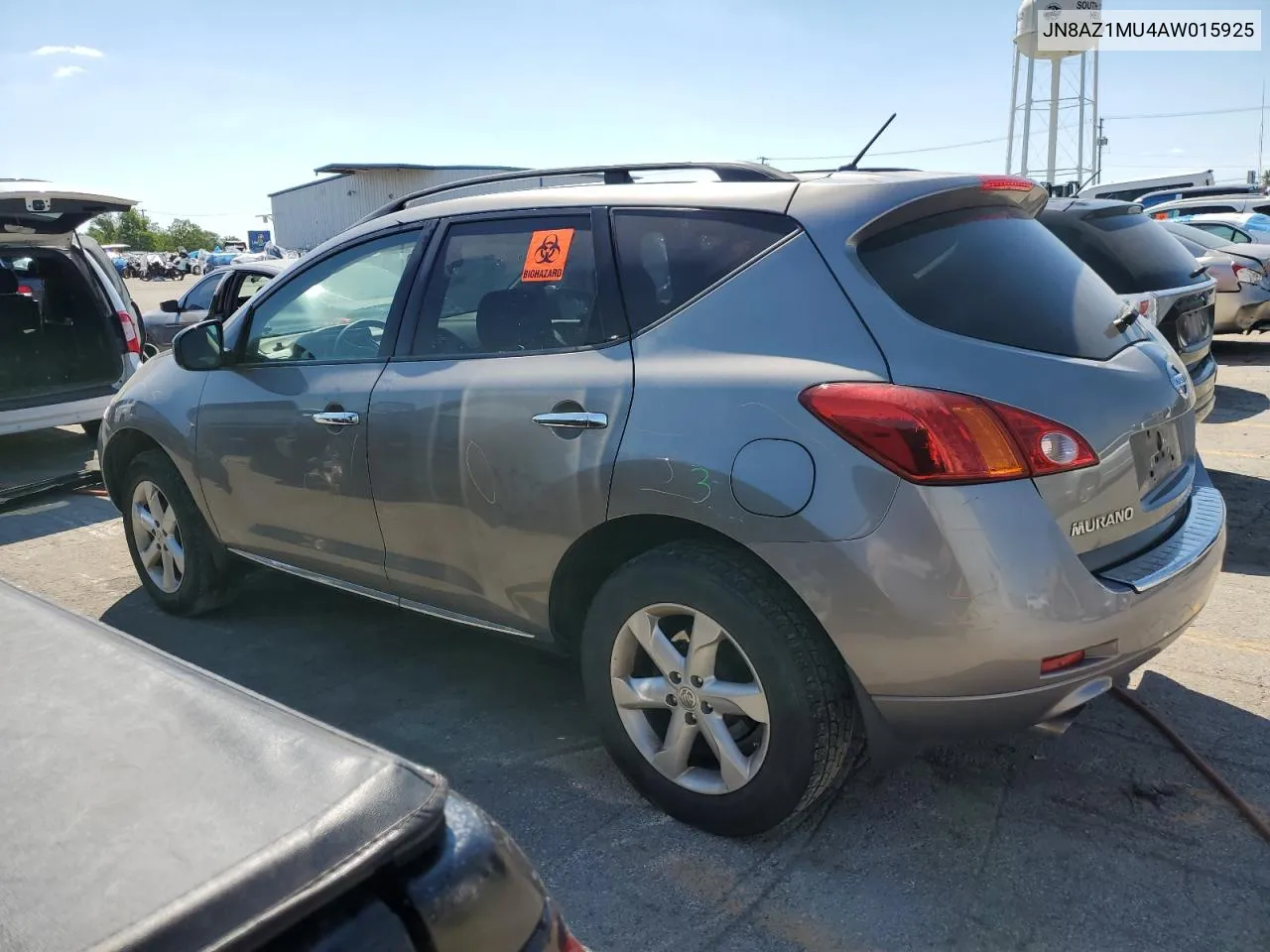 2010 Nissan Murano S VIN: JN8AZ1MU4AW015925 Lot: 66349114