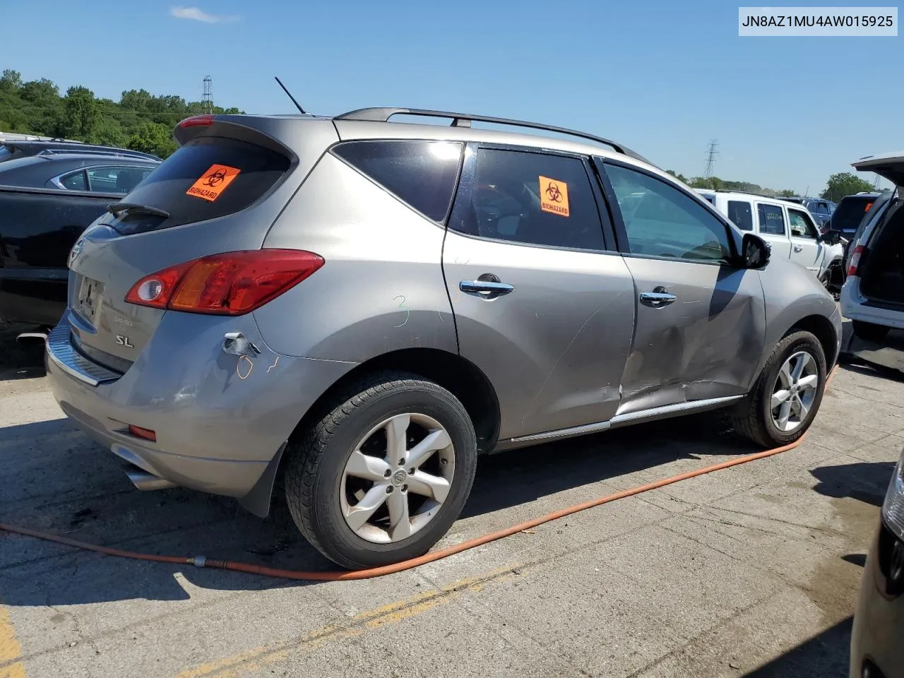 2010 Nissan Murano S VIN: JN8AZ1MU4AW015925 Lot: 66349114