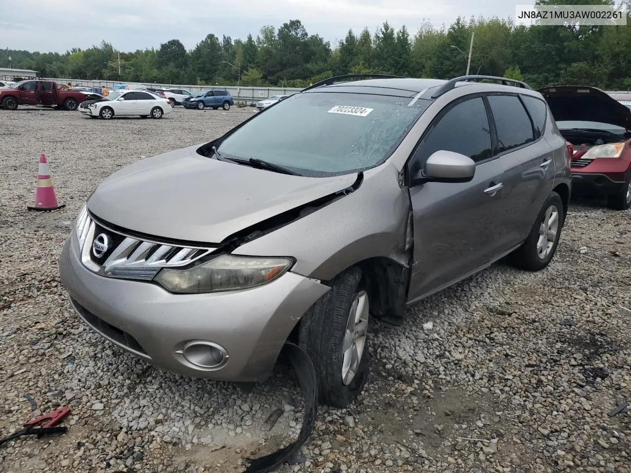 2010 Nissan Murano S VIN: JN8AZ1MU3AW002261 Lot: 70223324