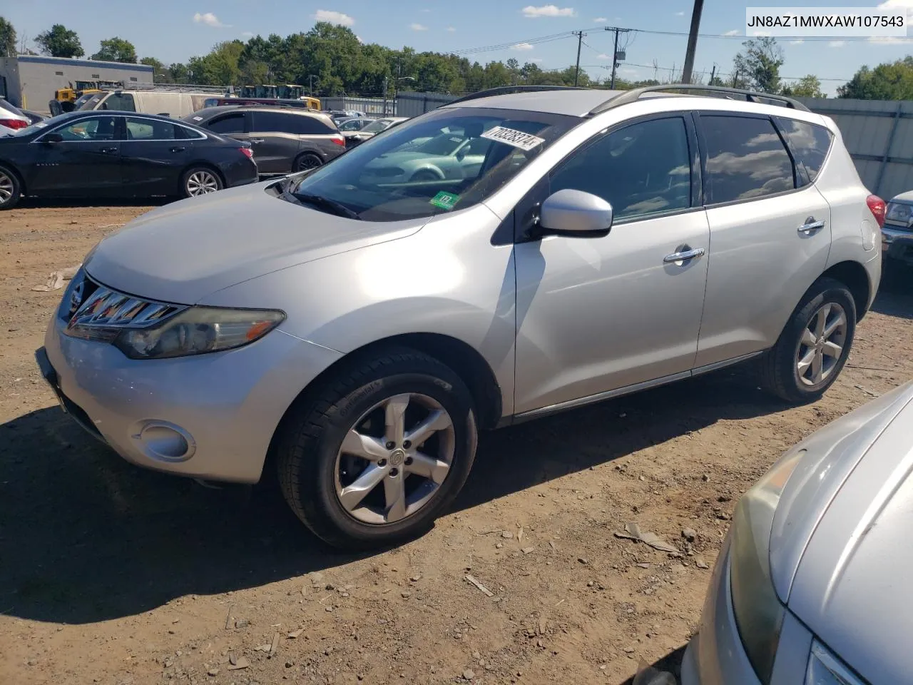 2010 Nissan Murano S VIN: JN8AZ1MWXAW107543 Lot: 70328374