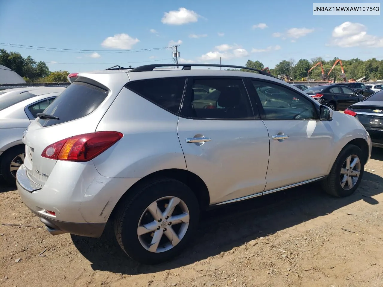 2010 Nissan Murano S VIN: JN8AZ1MWXAW107543 Lot: 70328374