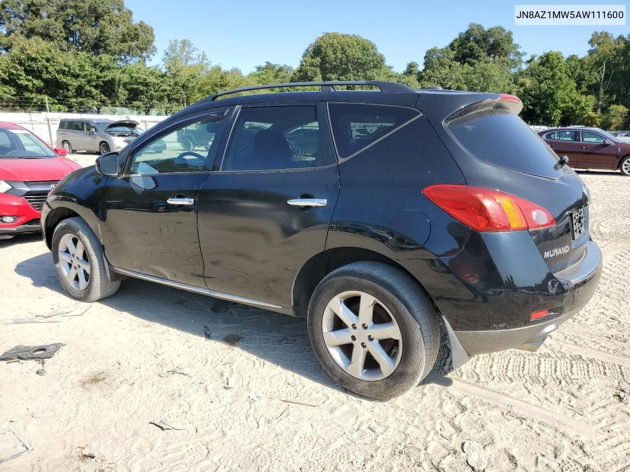 2010 Nissan Murano S VIN: JN8AZ1MW5AW111600 Lot: 70561804