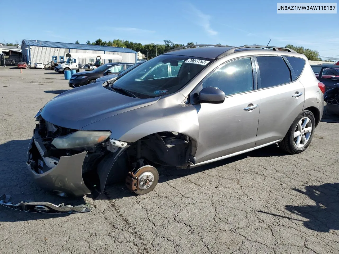 2010 Nissan Murano S VIN: JN8AZ1MW3AW118187 Lot: 70697164