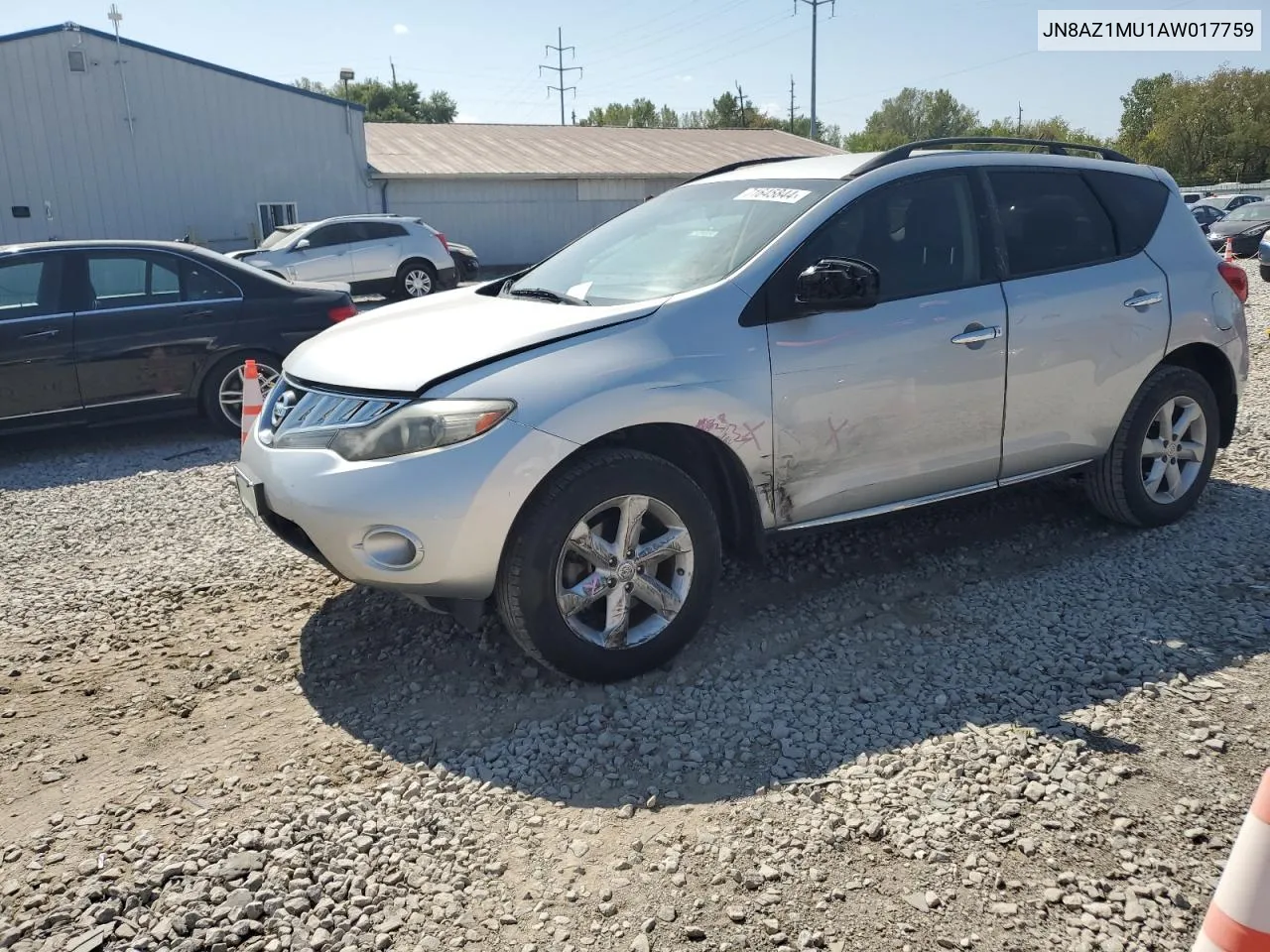 2010 Nissan Murano S VIN: JN8AZ1MU1AW017759 Lot: 71645844