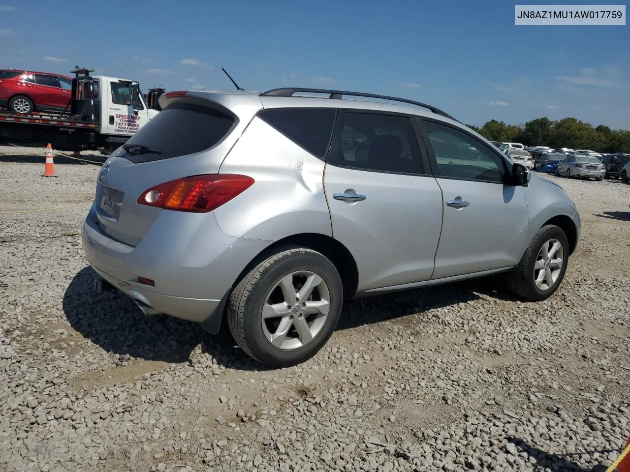 2010 Nissan Murano S VIN: JN8AZ1MU1AW017759 Lot: 71645844