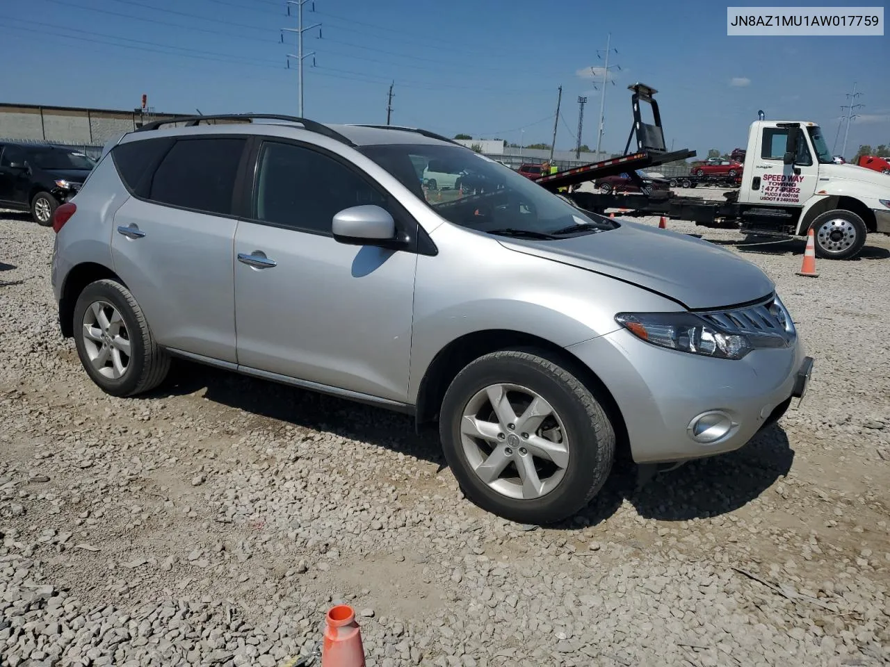 2010 Nissan Murano S VIN: JN8AZ1MU1AW017759 Lot: 71645844