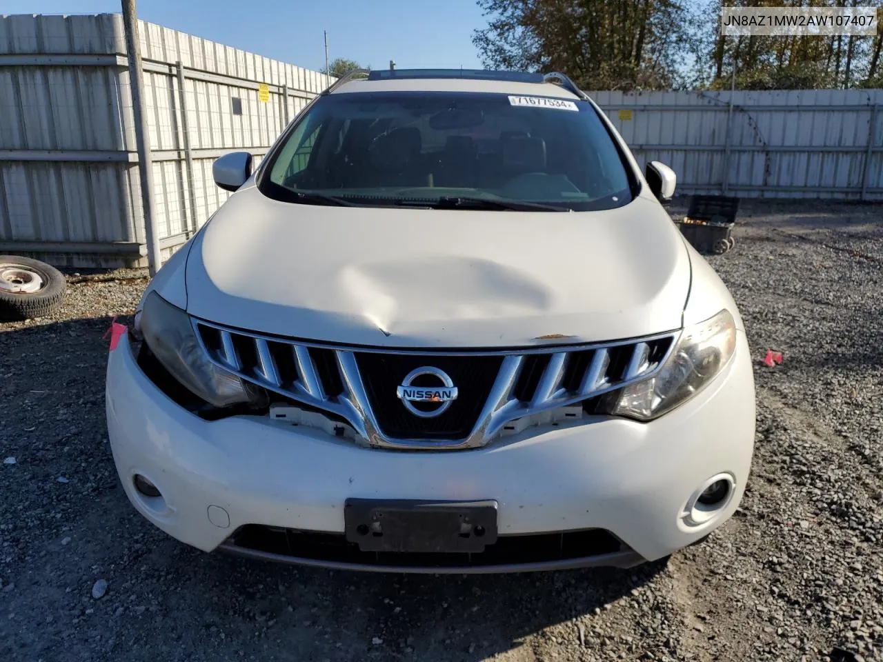 JN8AZ1MW2AW107407 2010 Nissan Murano S