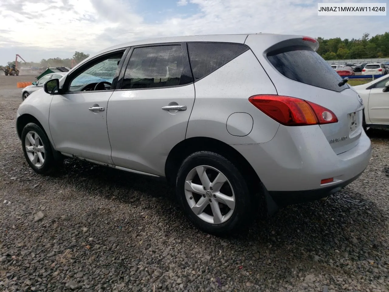 2010 Nissan Murano S VIN: JN8AZ1MWXAW114248 Lot: 71756944