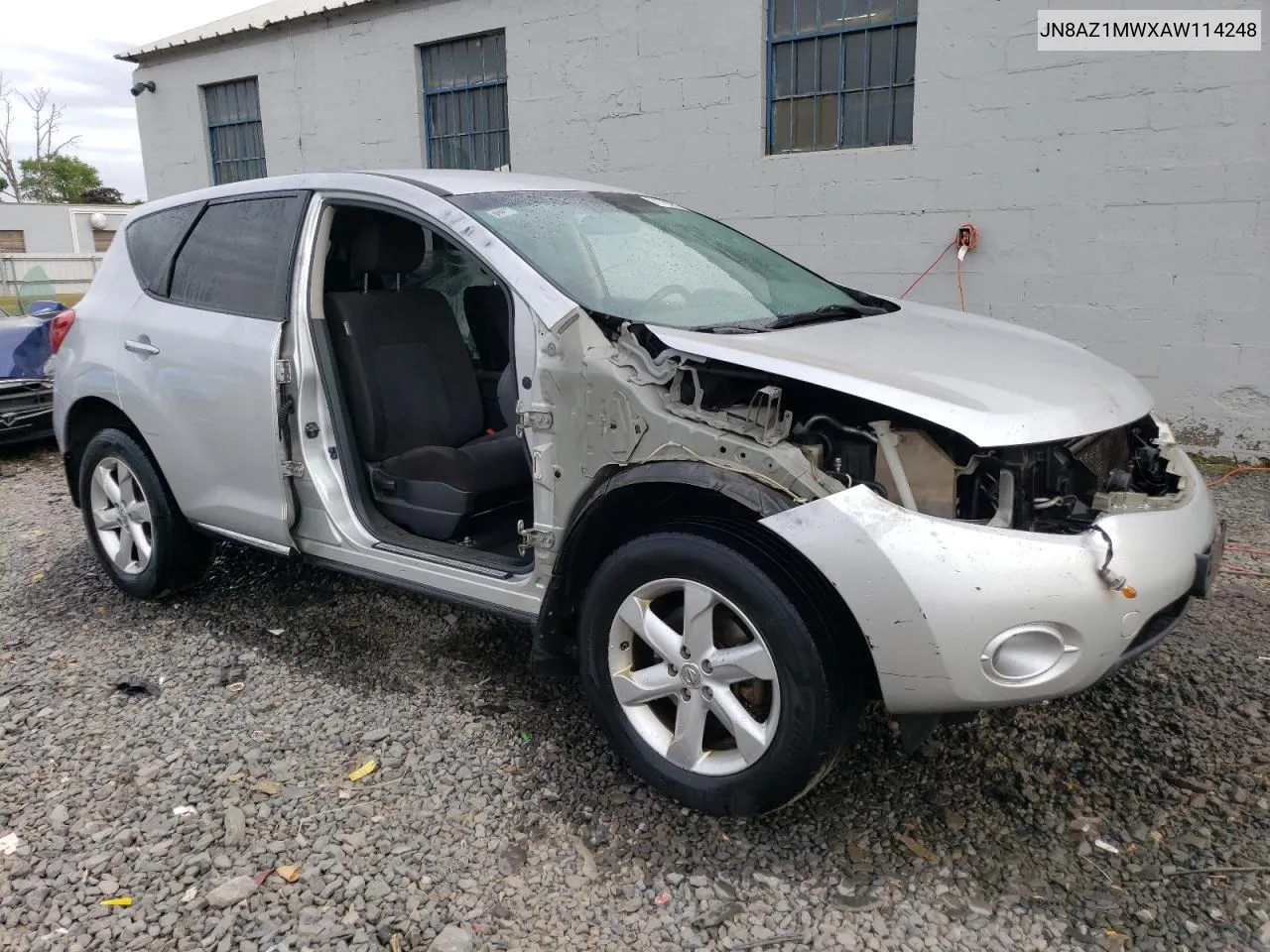 2010 Nissan Murano S VIN: JN8AZ1MWXAW114248 Lot: 71756944