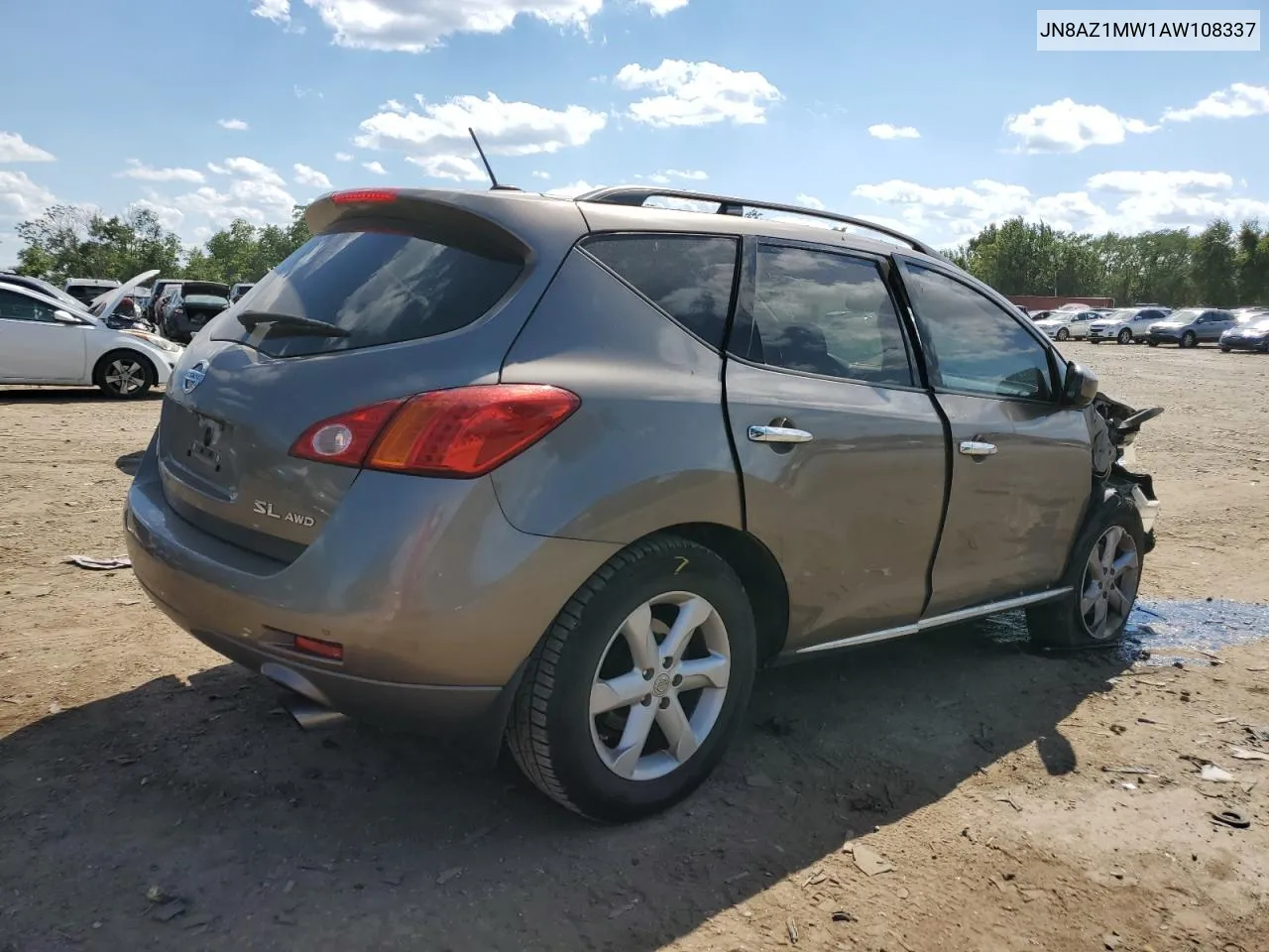 2010 Nissan Murano S VIN: JN8AZ1MW1AW108337 Lot: 71890784