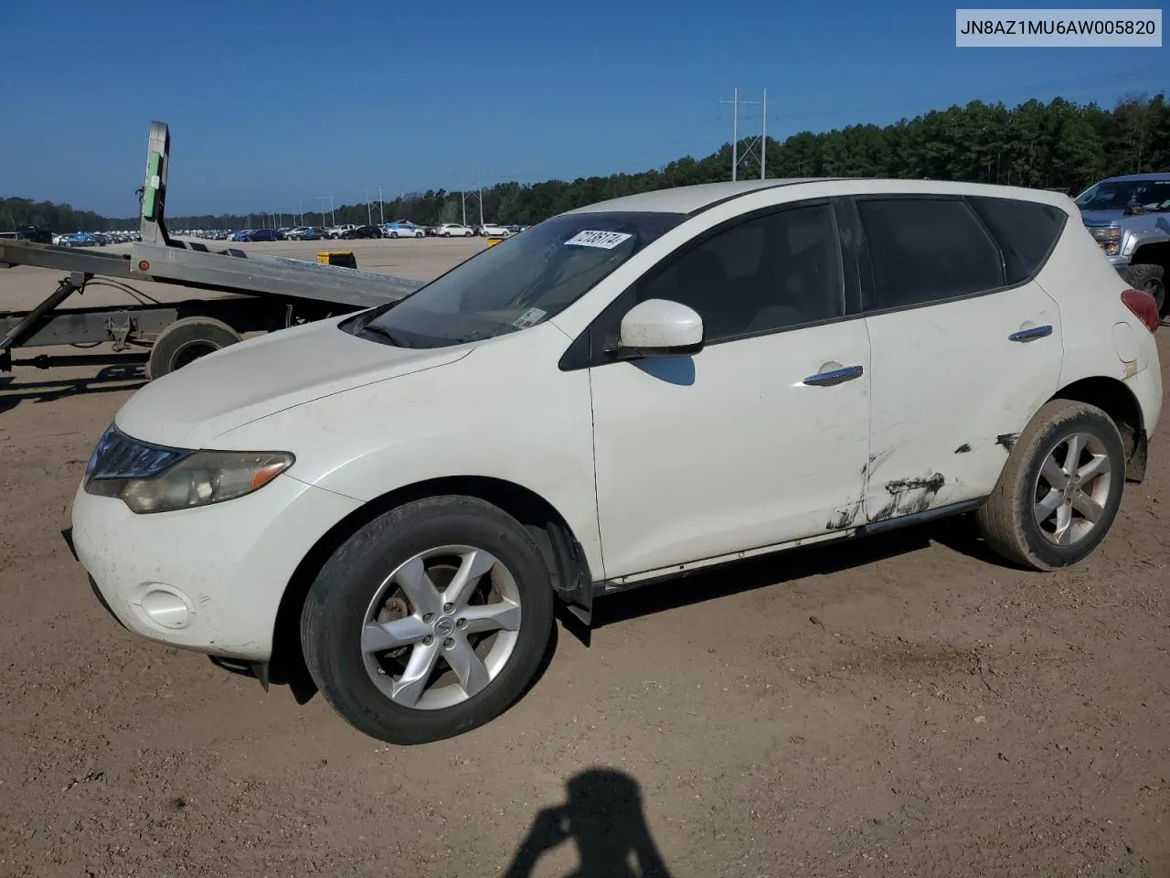 2010 Nissan Murano S VIN: JN8AZ1MU6AW005820 Lot: 72136174