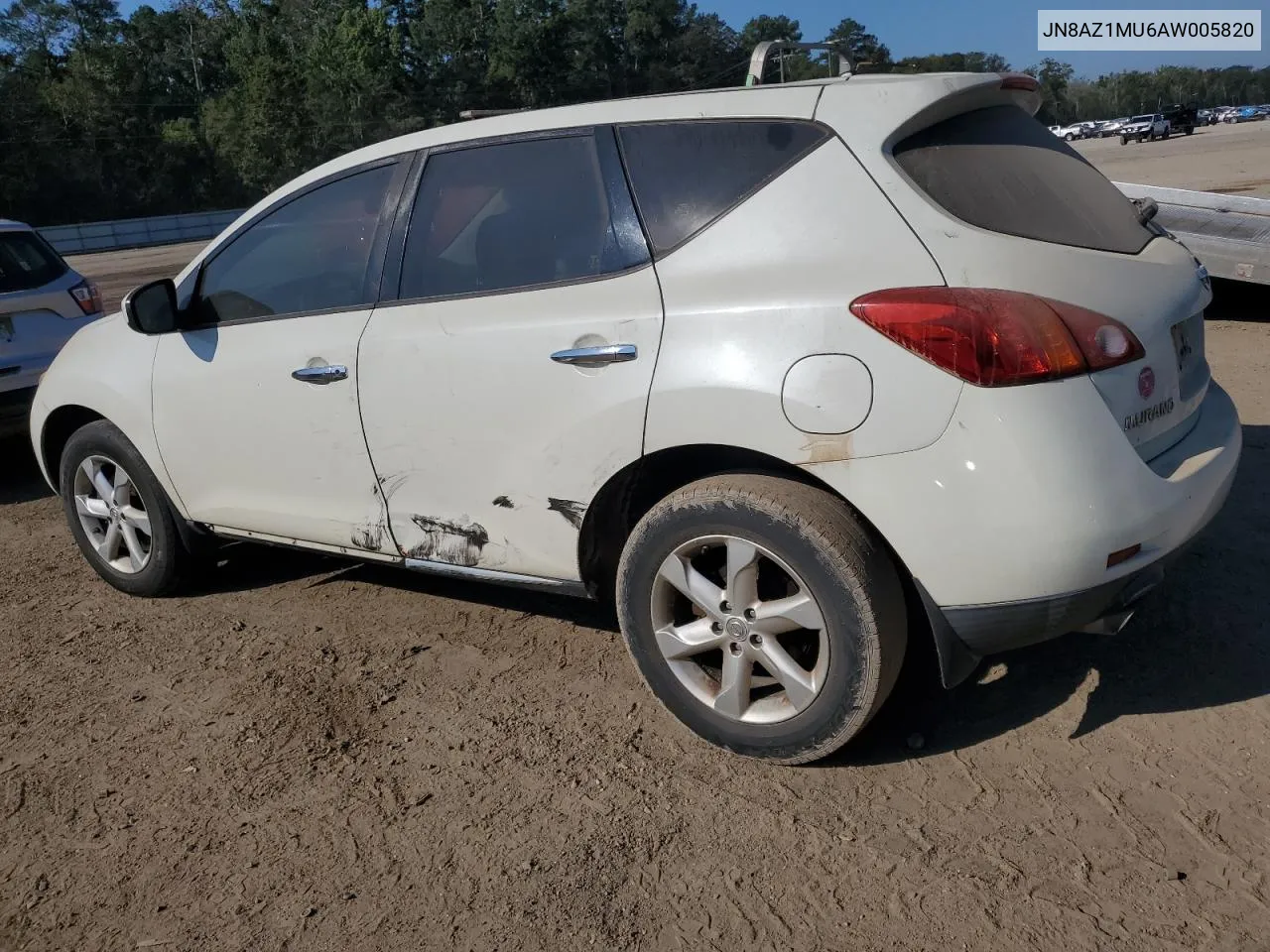 2010 Nissan Murano S VIN: JN8AZ1MU6AW005820 Lot: 72136174