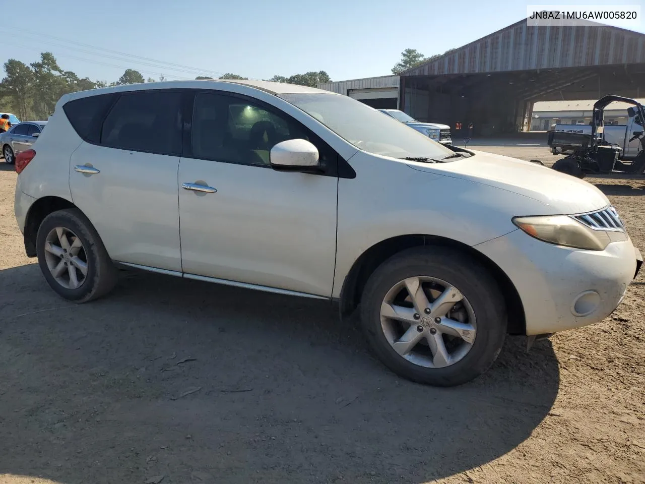 2010 Nissan Murano S VIN: JN8AZ1MU6AW005820 Lot: 72136174