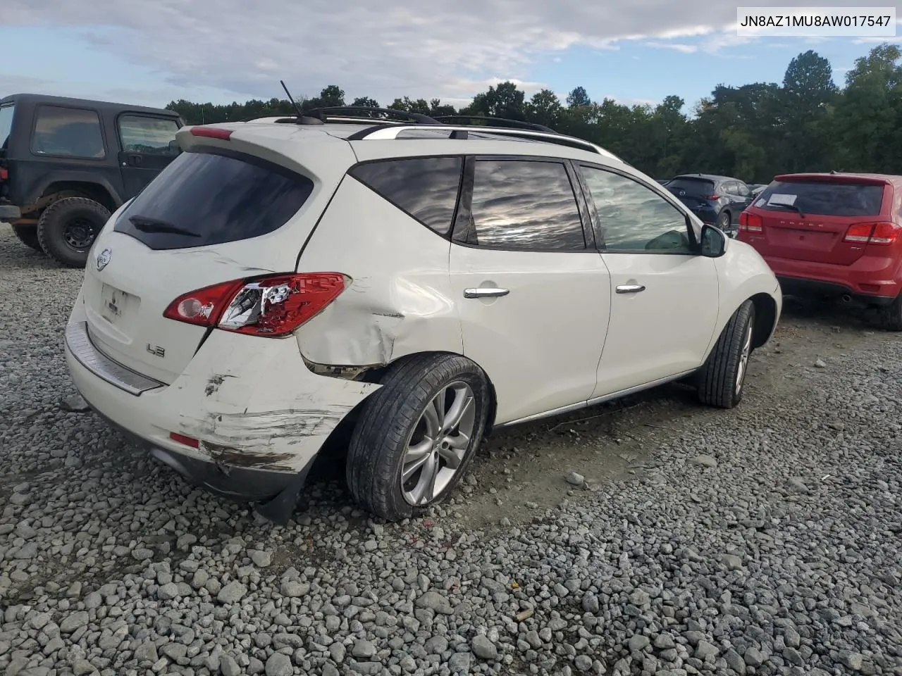 2010 Nissan Murano S VIN: JN8AZ1MU8AW017547 Lot: 72400264