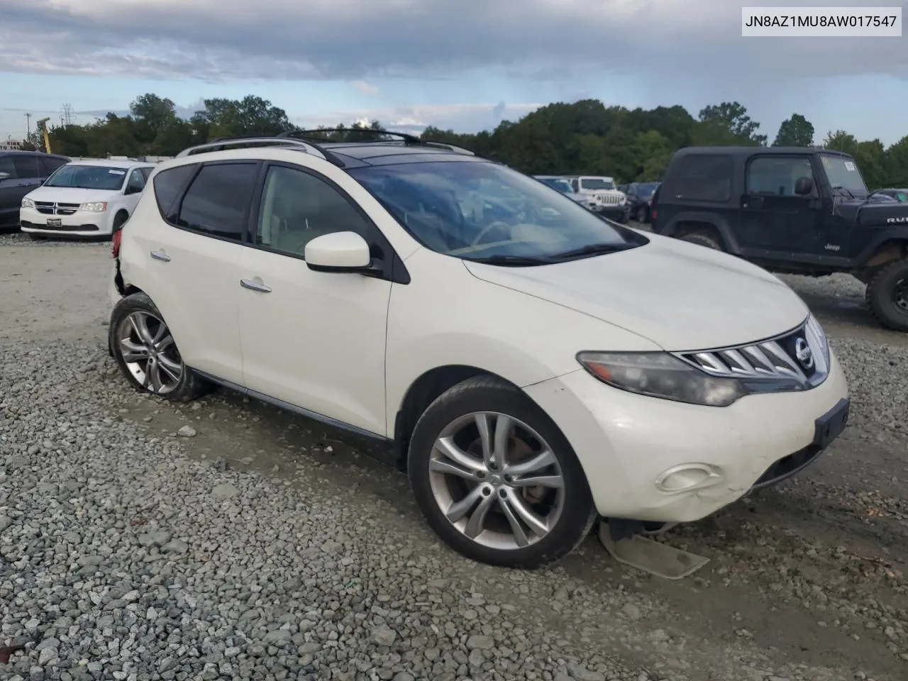 2010 Nissan Murano S VIN: JN8AZ1MU8AW017547 Lot: 72400264