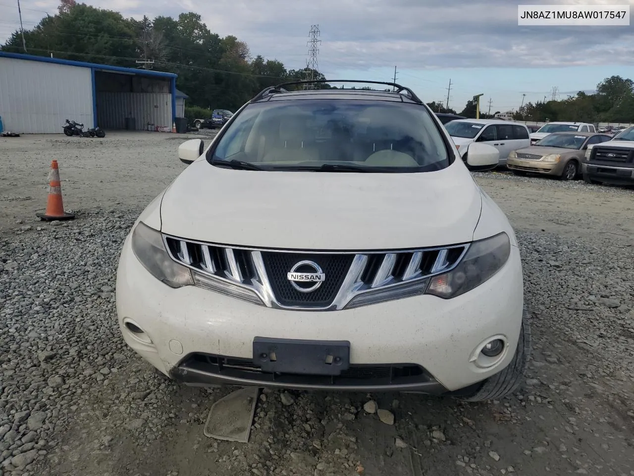 2010 Nissan Murano S VIN: JN8AZ1MU8AW017547 Lot: 72400264