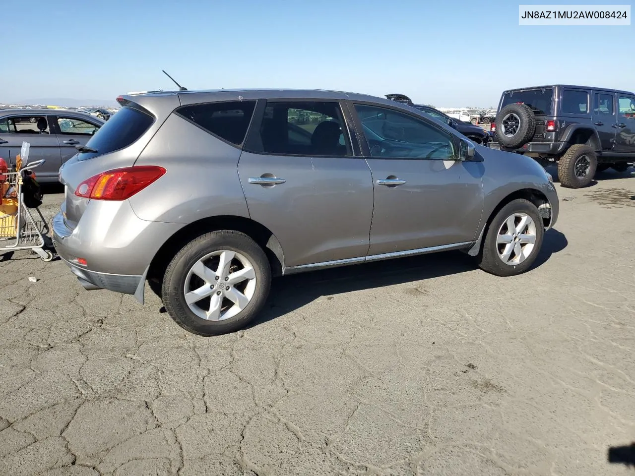 2010 Nissan Murano S VIN: JN8AZ1MU2AW008424 Lot: 72863684