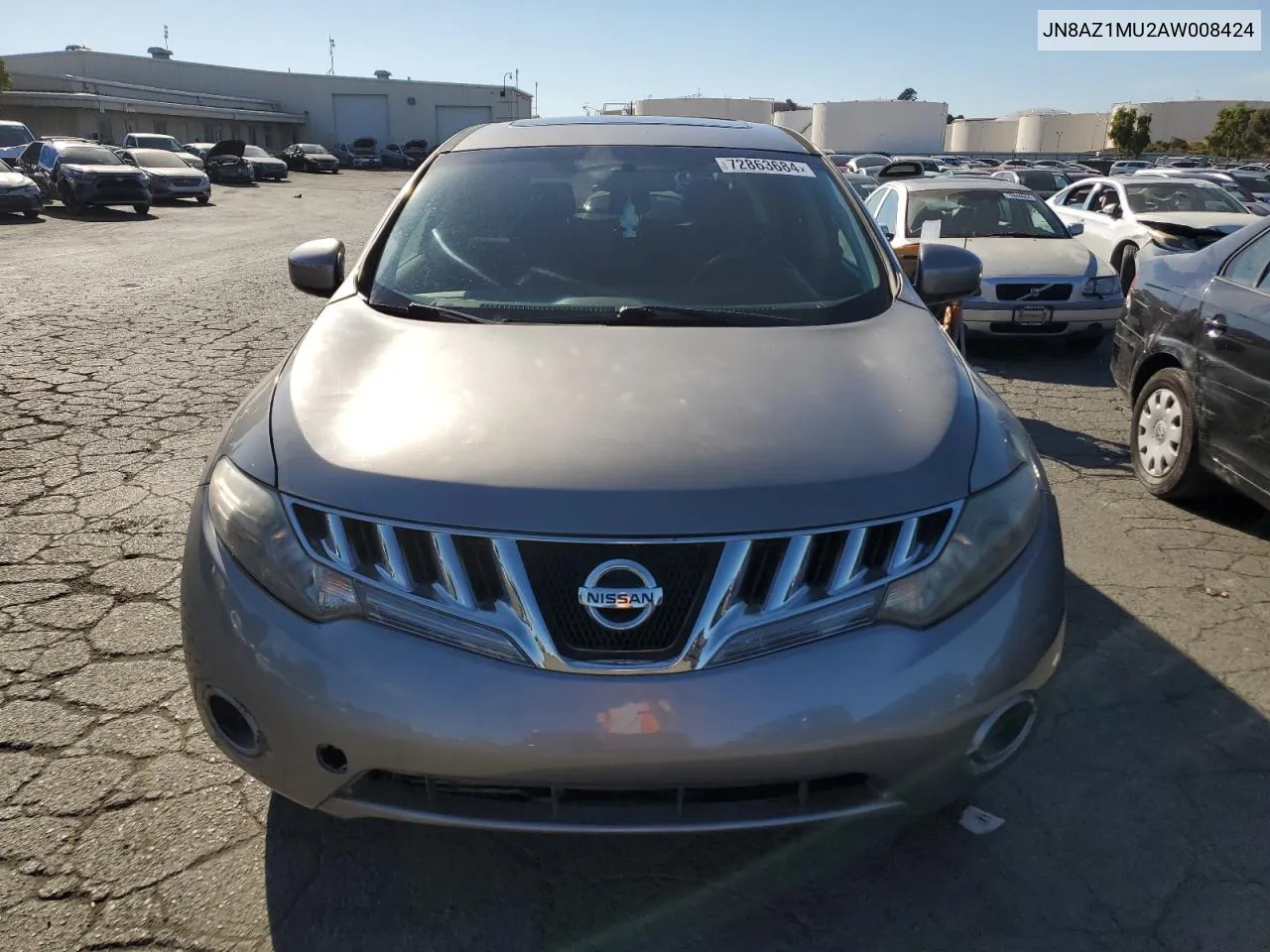 JN8AZ1MU2AW008424 2010 Nissan Murano S