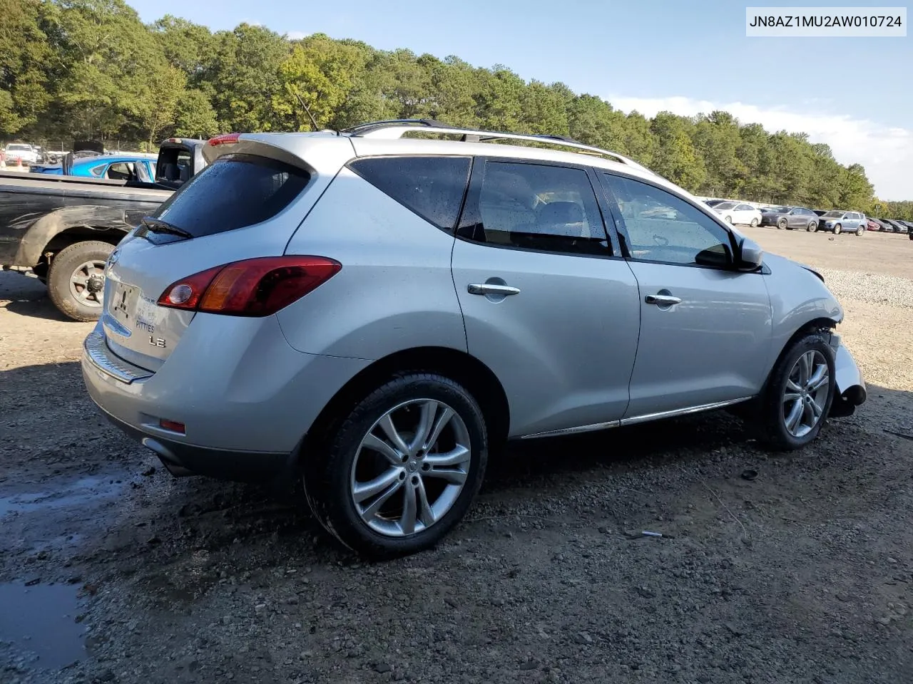 2010 Nissan Murano S VIN: JN8AZ1MU2AW010724 Lot: 75428044