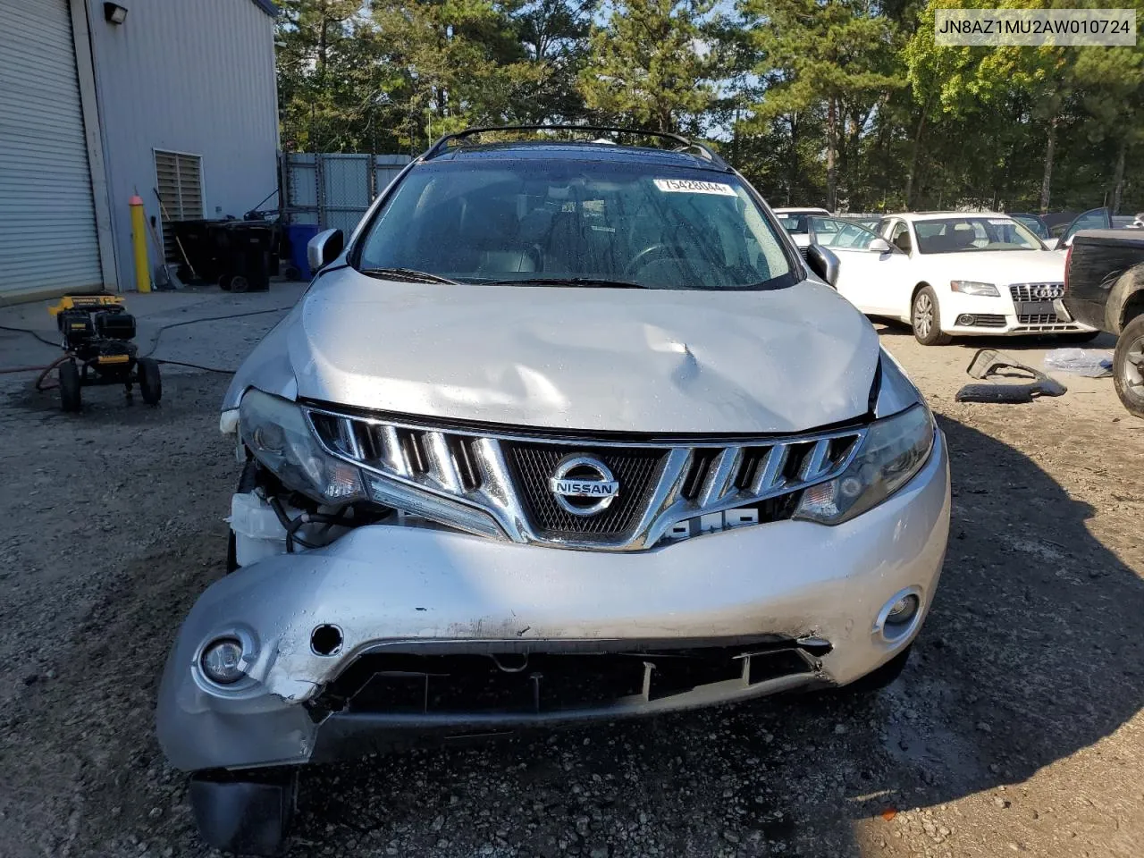 2010 Nissan Murano S VIN: JN8AZ1MU2AW010724 Lot: 75428044