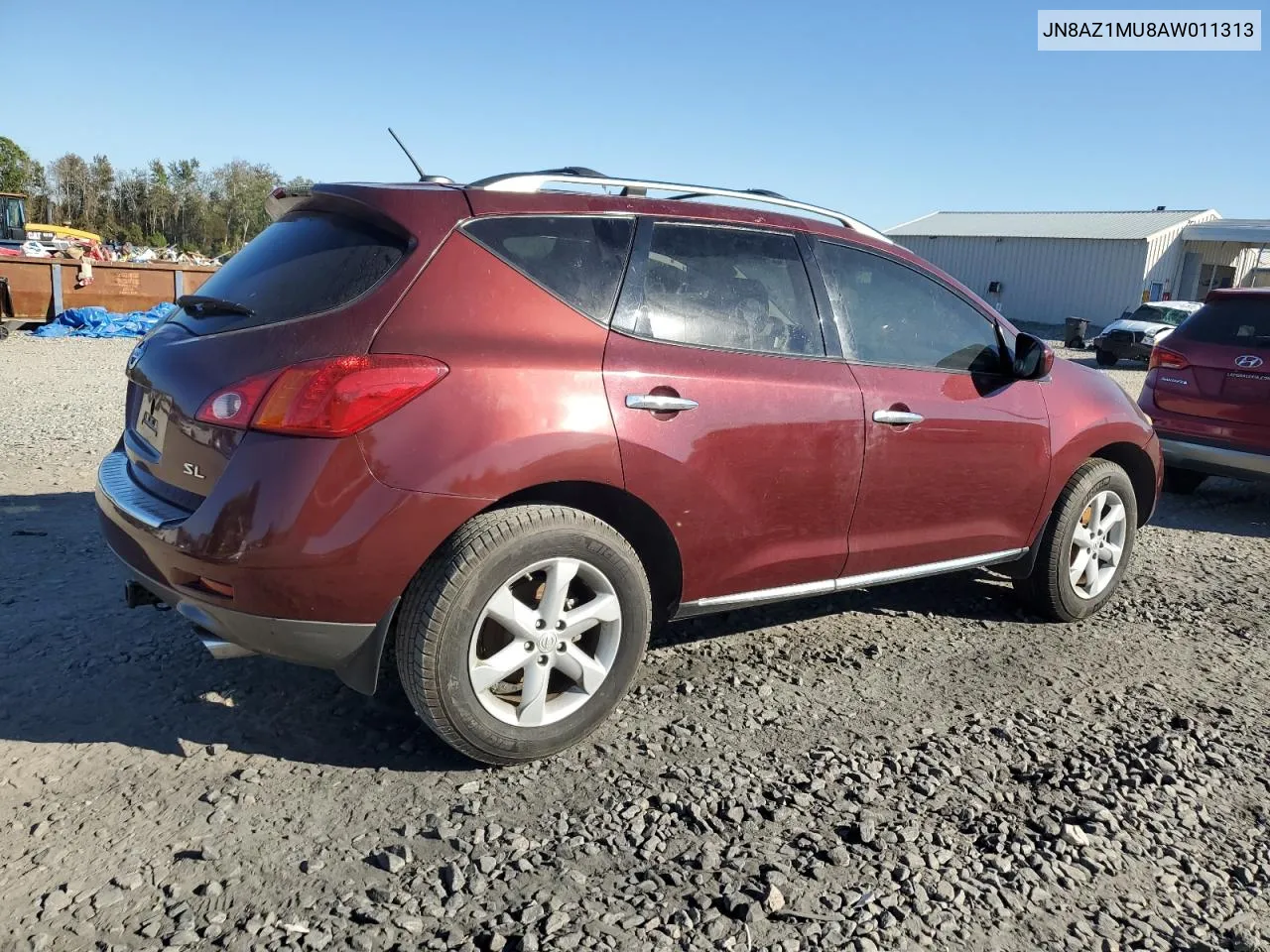 2010 Nissan Murano S VIN: JN8AZ1MU8AW011313 Lot: 77096534