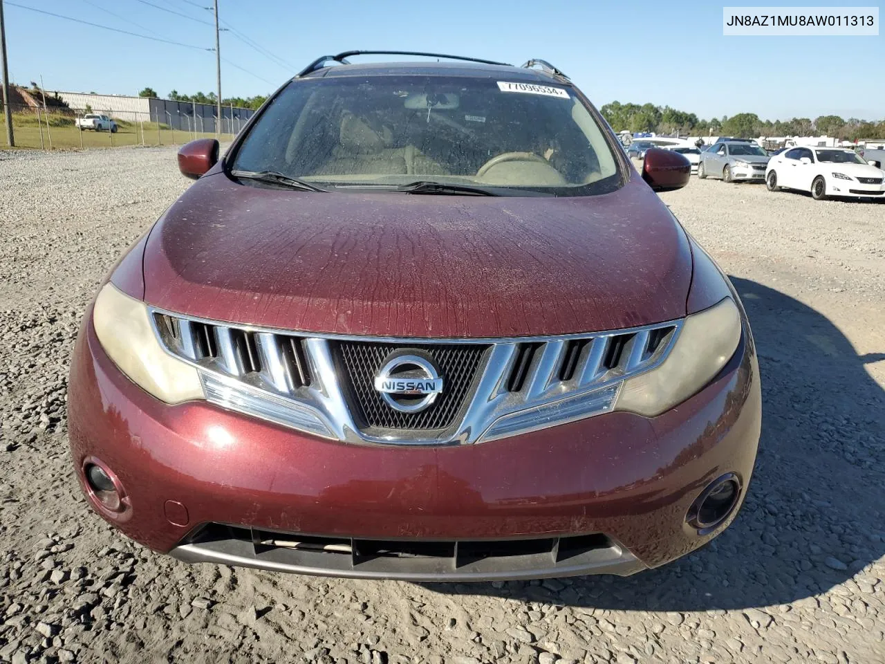 2010 Nissan Murano S VIN: JN8AZ1MU8AW011313 Lot: 77096534