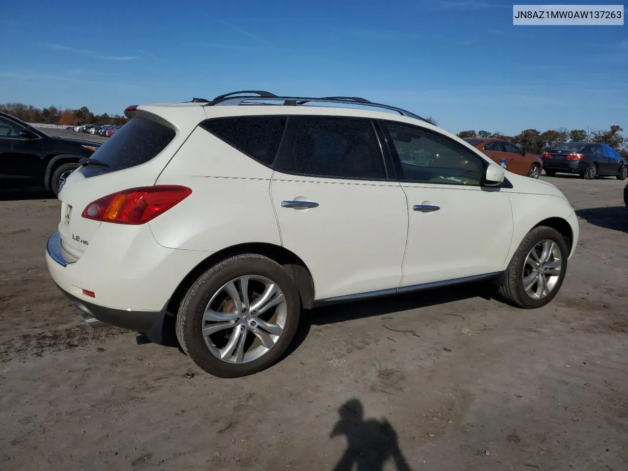 2010 Nissan Murano S VIN: JN8AZ1MW0AW137263 Lot: 79130404