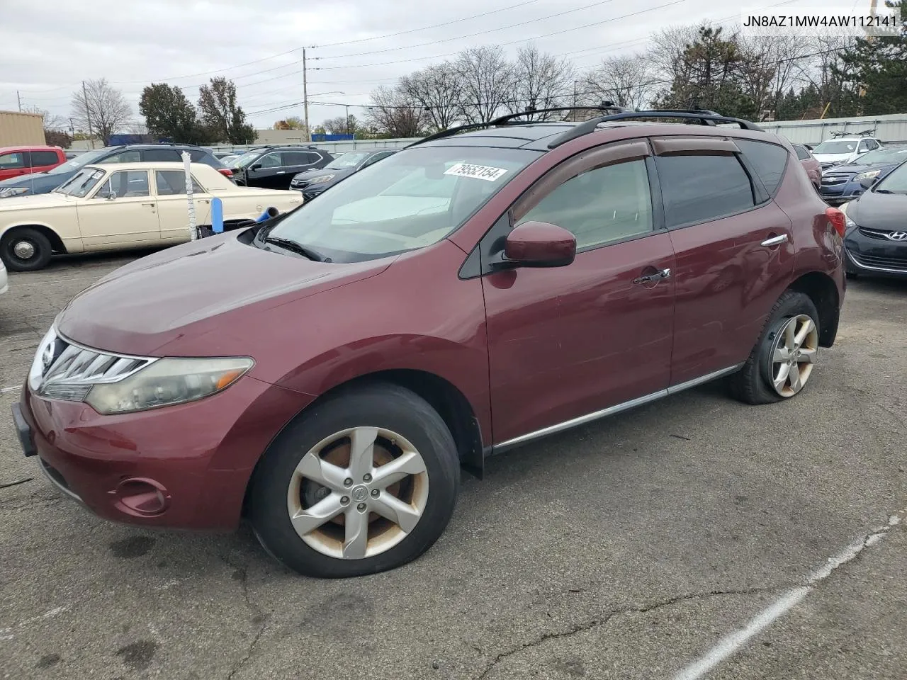 2010 Nissan Murano S VIN: JN8AZ1MW4AW112141 Lot: 79552154