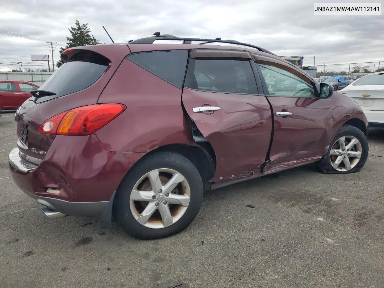 2010 Nissan Murano S VIN: JN8AZ1MW4AW112141 Lot: 79552154