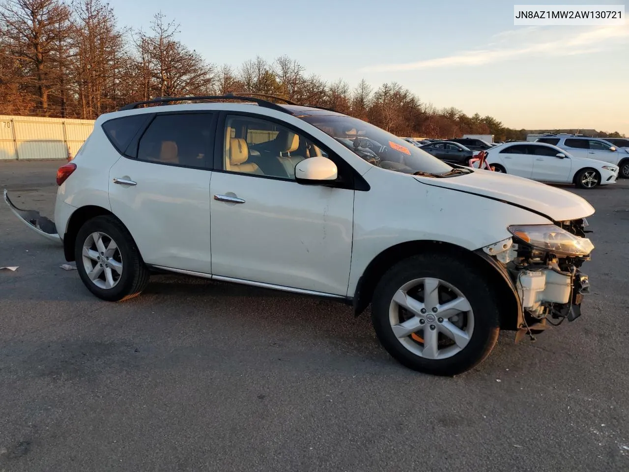 2010 Nissan Murano S VIN: JN8AZ1MW2AW130721 Lot: 79878324