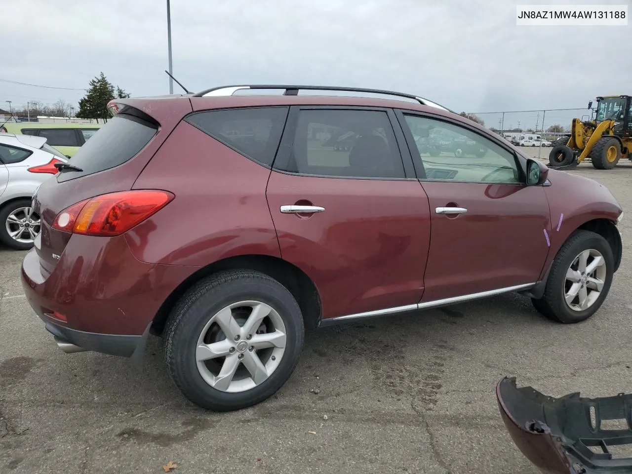 2010 Nissan Murano S VIN: JN8AZ1MW4AW131188 Lot: 80053614