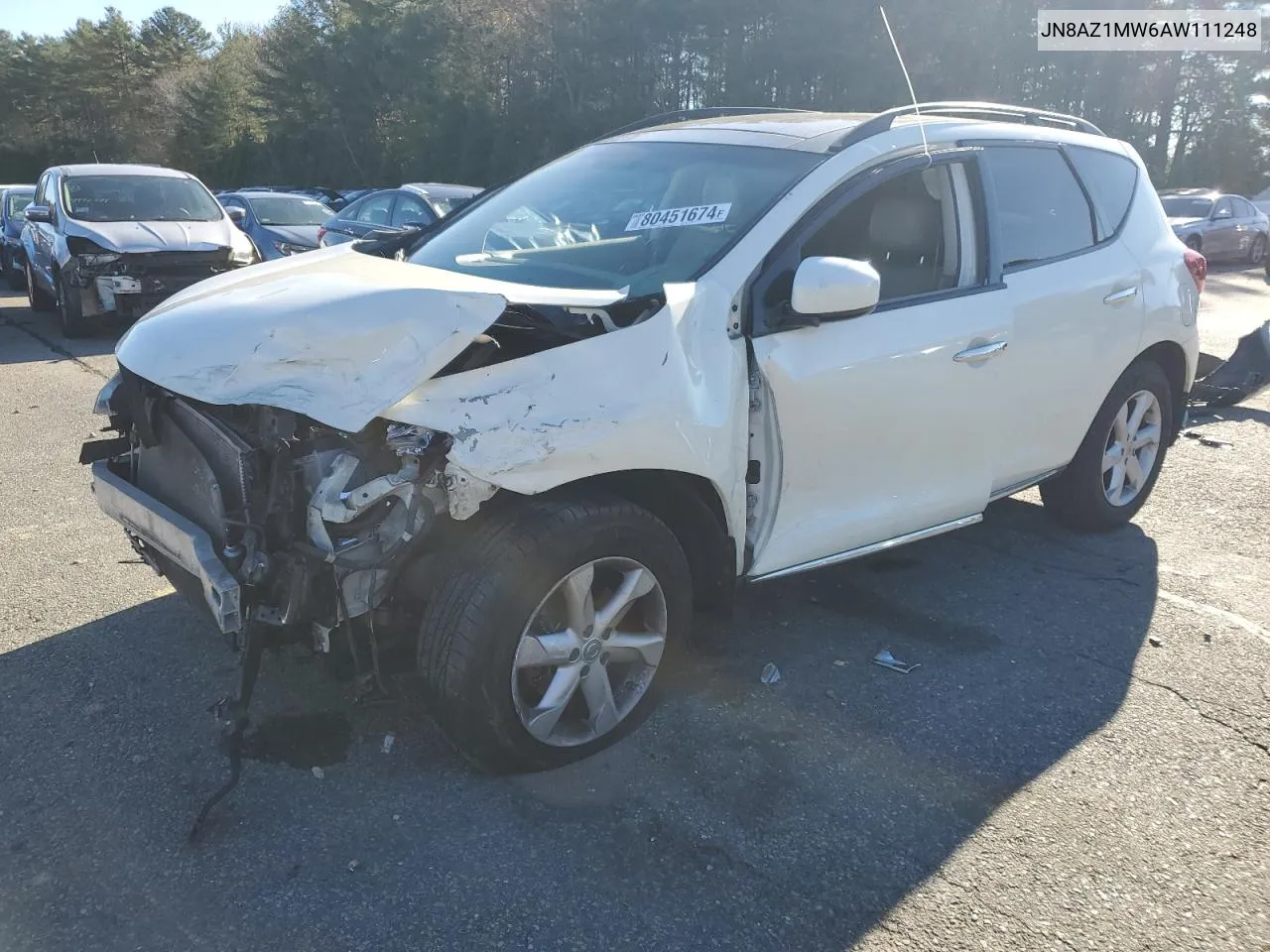 2010 Nissan Murano S VIN: JN8AZ1MW6AW111248 Lot: 80451674