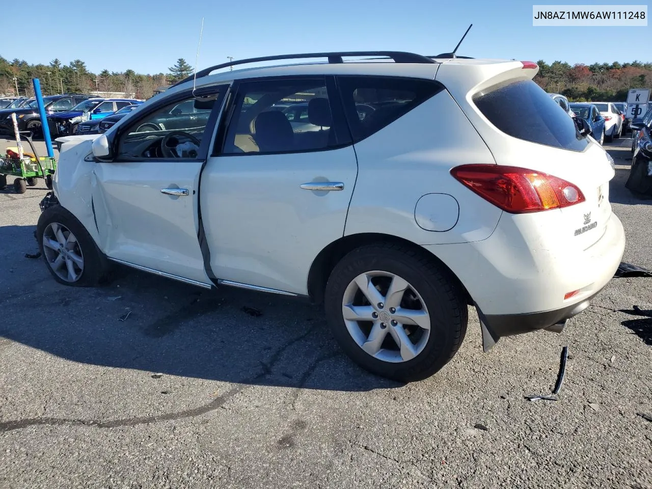 2010 Nissan Murano S VIN: JN8AZ1MW6AW111248 Lot: 80451674